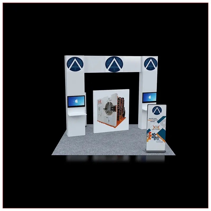 20x20 Trade Show Booth Rental Package 451 - Front View - LV Exhibit Rentals in Las Vegas