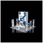 20x20 Trade Show Booth Rental Package 452 - Angle View - LV Exhibit Rentals in Las Vegas