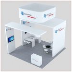 20x20 Trade Show Booth Rental Package 456 - Front Angle View - LV Exhibit Rentals in Las Vegas