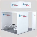 20x20 Trade Show Booth Rental Package 456 - Rear Angle View - LV Exhibit Rentals in Las Vegas