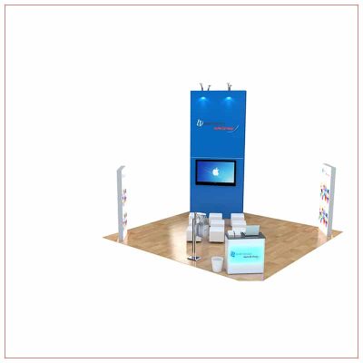 20x20 Trade Show Booth Rental Package 457 - Angle View - LV Exhibit Rentals in Las Vegas
