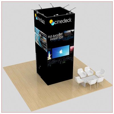 20x20 Trade Show Booth Rental Package 459 - Angle View - LV Exhibit Rentals in Las Vegas