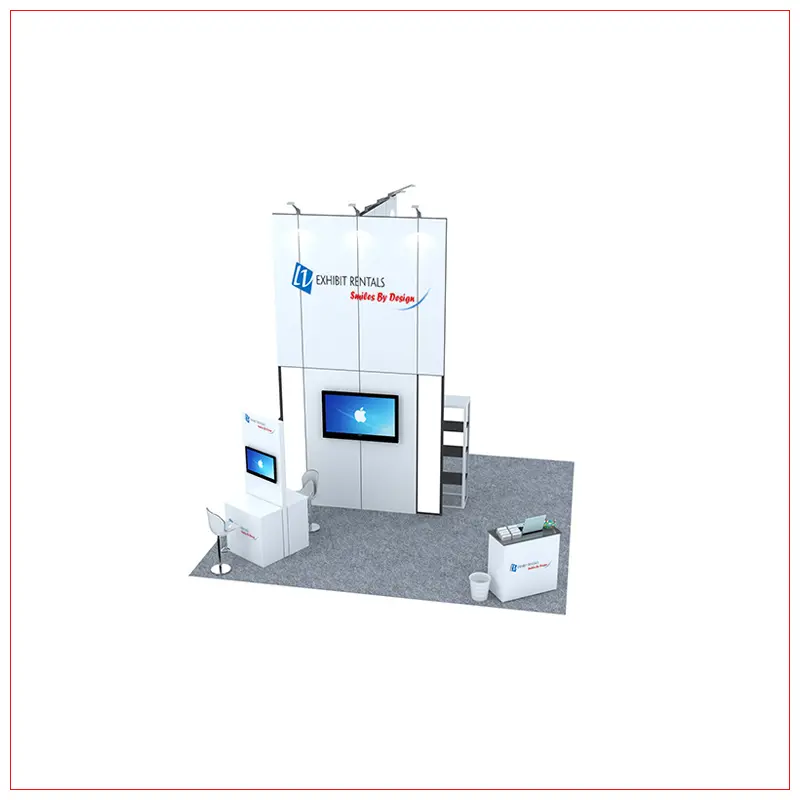 20x20 Trade Show Booth Rental Package 462 - Front View - LV Exhibit Rentals in Las Vegas