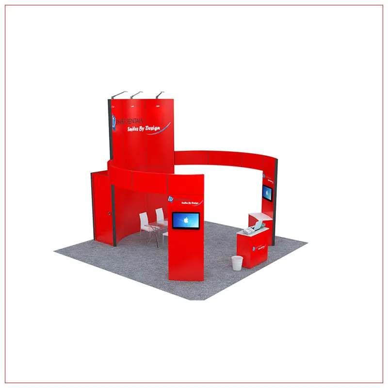 20x20 Trade Show Booth Rental Package 463 - Angle View 2 - LV Exhibit Rentals in Las Vegas