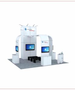 20x20 Trade Show Booth Rental Package 464 - Angle View - LV Exhibit Rentals in Las Vegas