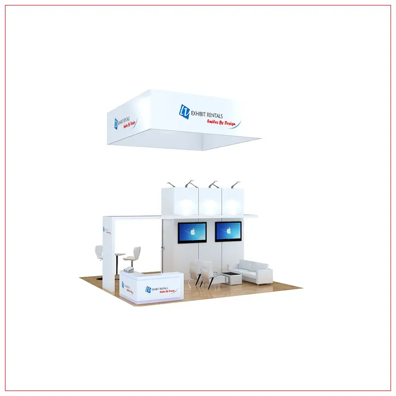 20x20 Trade Show Booth Rental Package 467 - Front View - LV Exhibit Rentals in Las Vegas
