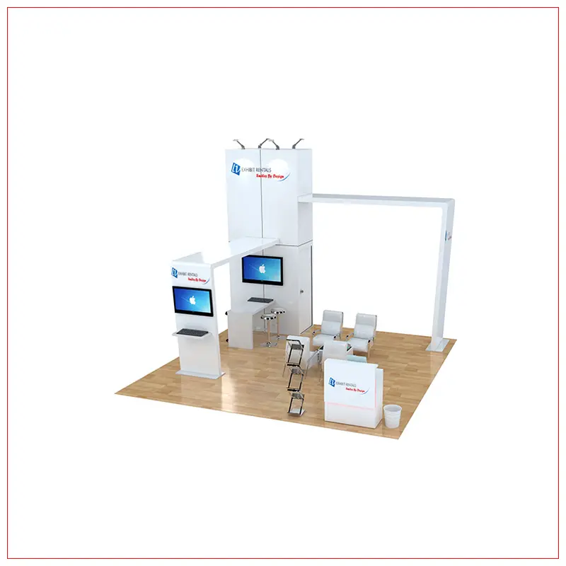 20x20 Trade Show Booth Rental Package 469 - Front View - LV Exhibit Rentals in Las Vegas