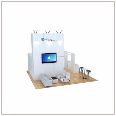 20x20 Trade Show Booth Rental Package 470 - Angle View 2 - LV Exhibit Rentals in Las Vegas