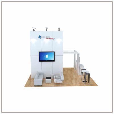 20x20 Trade Show Booth Rental Package 470 - Angle View - LV Exhibit Rentals in Las Vegas