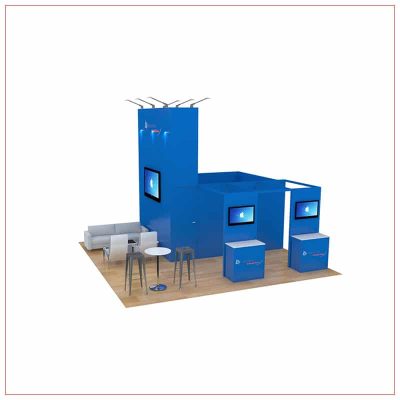 20x20 Trade Show Booth Rental Package 470 - Front View - LV Exhibit Rentals in Las Vegas