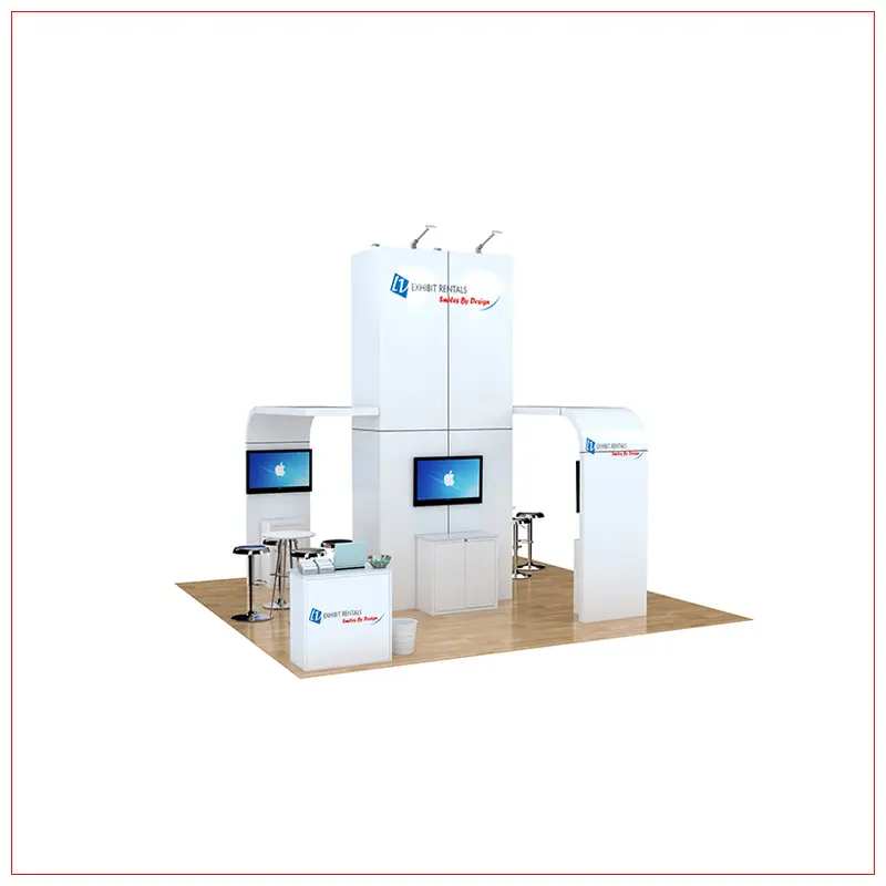 20x20 Trade Show Booth Rental Package 471 - Front View - LV Exhibit Rentals in Las Vegas