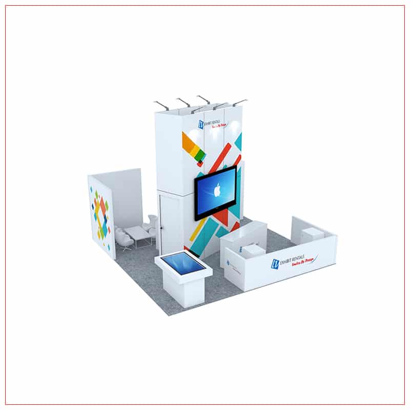 20x20 Trade Show Booth Rental Package 472 - Angle View 2 - LV Exhibit Rentals in Las Vegas