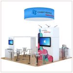 20x20 Trade Show Booth Rental Package 475 - Rear View - LV Exhibit Rentals in Las Vegas