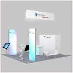 20x20 Trade Show Booth Rental Package 479 - Angle View - LV Exhibit Rentals in Las Vegas