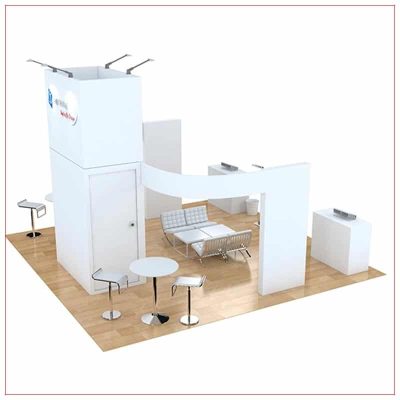 20x20 Trade Show Booth Rental Package 480 - Rear View - LV Exhibit Rentals in Las Vegas