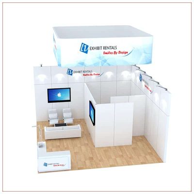 20x20 Trade Show Booth Rental Package 484 - side view - LV Exhibit Rentals in Las Vegas
