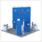 20x20 Trade Show Booth Rental Package 490 - Angle View - LV Exhibit Rentals in Las Vegas