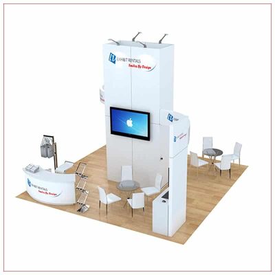 20x20 Trade Show Booth Rental Package 491 - Front View - LV Exhibit Rentals in Las Vegas