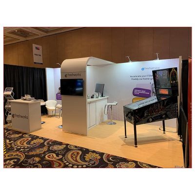 10x20 Trade Show Booth Rental Package 255 - Angle View - LV Exhibit Rentals in Las Vegas