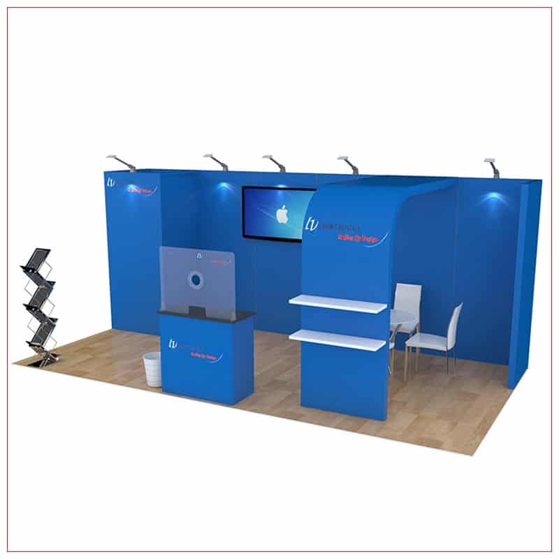 10x20 Trade Show Booth Rental Package 256 - Angle View - LV Exhibit Rentals in Las Vegas
