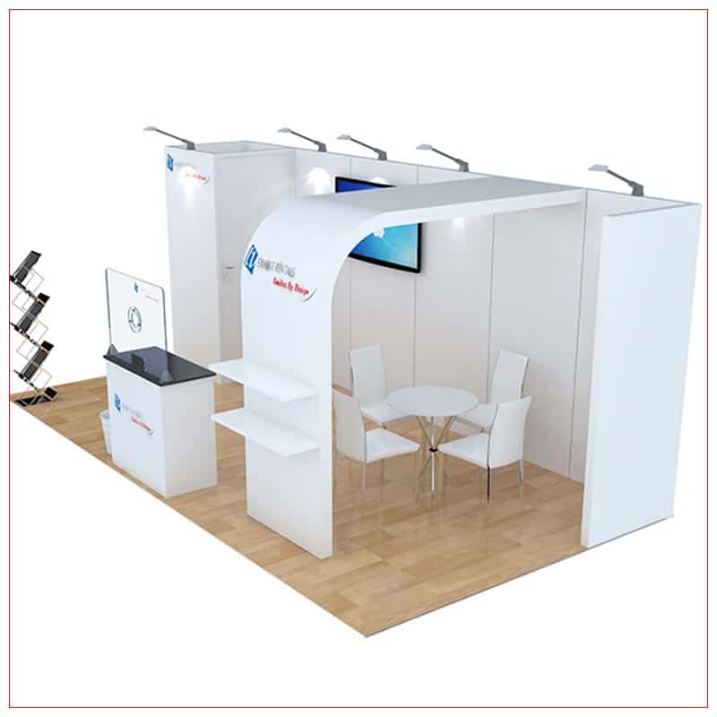 10x20 Trade Show Booth Rental Package 256 - Side View - LV Exhibit Rentals in Las Vegas
