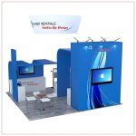 20x20 Trade Show Booth Rental Package 494 - Rear View - LV Exhibit Rentals in Las Vegas