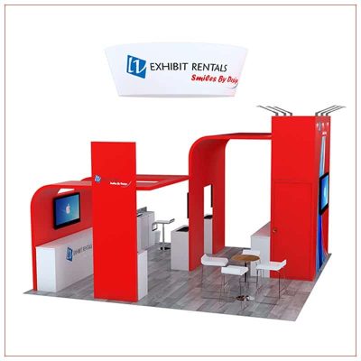 20x20 Trade Show Booth Rental Package 494 - Side View - LV Exhibit Rentals in Las Vegas