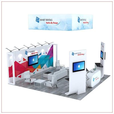 20x20 Trade Show Booth Rental Package 496 - Side View - LV Exhibit Rentals in Las Vegas