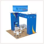 20x20 Trade Show Booth Rental Package 498 - Angle View - LV Exhibit Rentals in Las Vegas