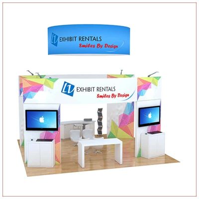20x20 Trade Show Booth Rental Package 499 - Rear View - LV Exhibit Rentals in Las Vegas