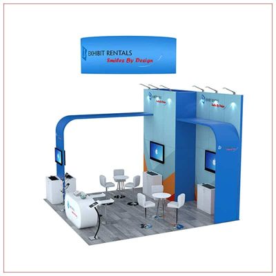 20x20 Trade Show Booth Rental Package 802 - Side View - LV Exhibit Rentals in Las Vegas