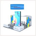 20x20 Trade Show Booth Rental Package 803 - Front Angle View - LV Exhibit Rentals in Las Vegas