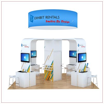 20x20 Trade Show Booth Rental Package 804 - Angle View - LV Exhibit Rentals in Las Vegas