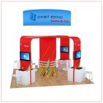 20x20 Trade Show Booth Rental Package 804 - Rear View - LV Exhibit Rentals in Las Vegas