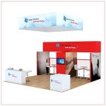 20x20 Trade Show Booth Rental Package 806 - Angle View - LV Exhibit Rentals in Las Vegas