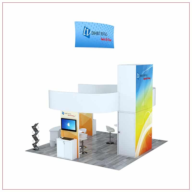20x20 Trade Show Booth Rental Package 807 - Rear View - LV Exhibit Rentals in Las Vegas