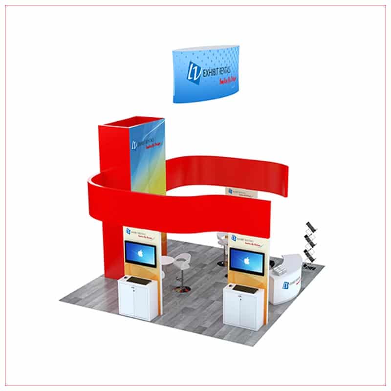 20x20 Trade Show Booth Rental Package 807 - Side View - LV Exhibit Rentals in Las Vegas
