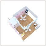 20x20 Trade Show Booth Rental Package 808 - Top-Down View - LV Exhibit Rentals in Las Vegas
