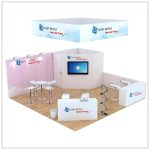 20x20 Trade Show Booth Rental Package 809 - Angle View - LV Exhibit Rentals in Las Vegas