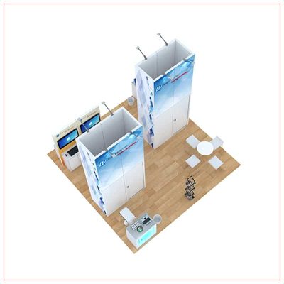 20x20 Trade Show Booth Rental Package 812 - Top-Down View - LV Exhibit Rentals in Las Vegas