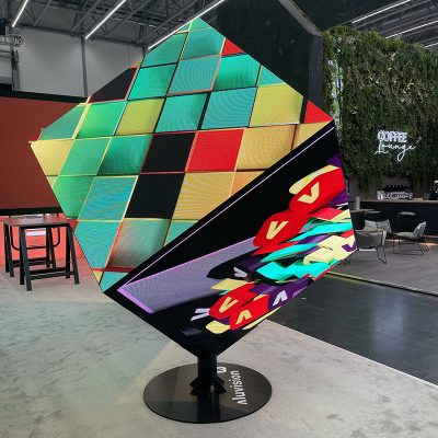 Diamonds are Forever exhibit booth design led cube element