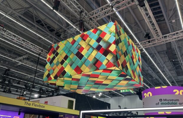 Hanging LED rental sign 5-sided