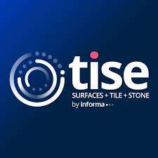 TISE logo with circular design and white text reading ‘tise SURFACES + TILE + STONE by Informa’ on a navy blue background.