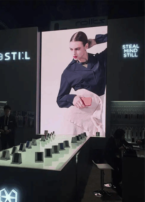 vertical seamless led video wall for trade show