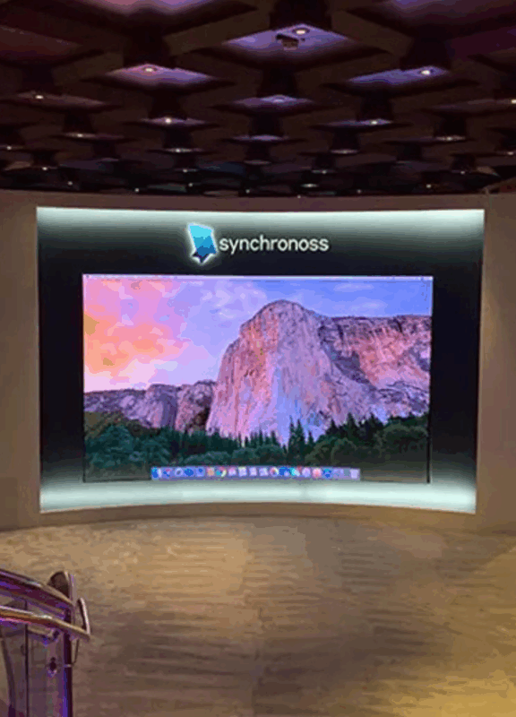 curved led video wall trade show display