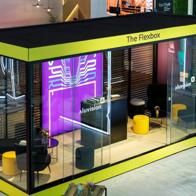 led shipping container display alternative