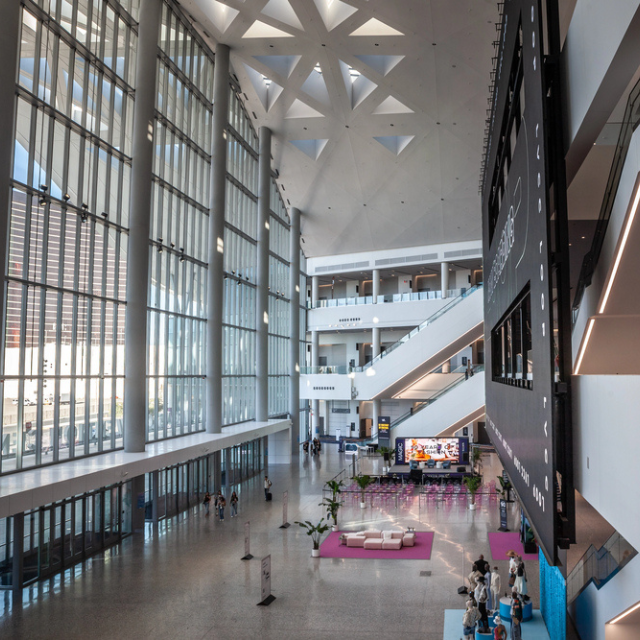 large exhibit hall at the las vegas convention center