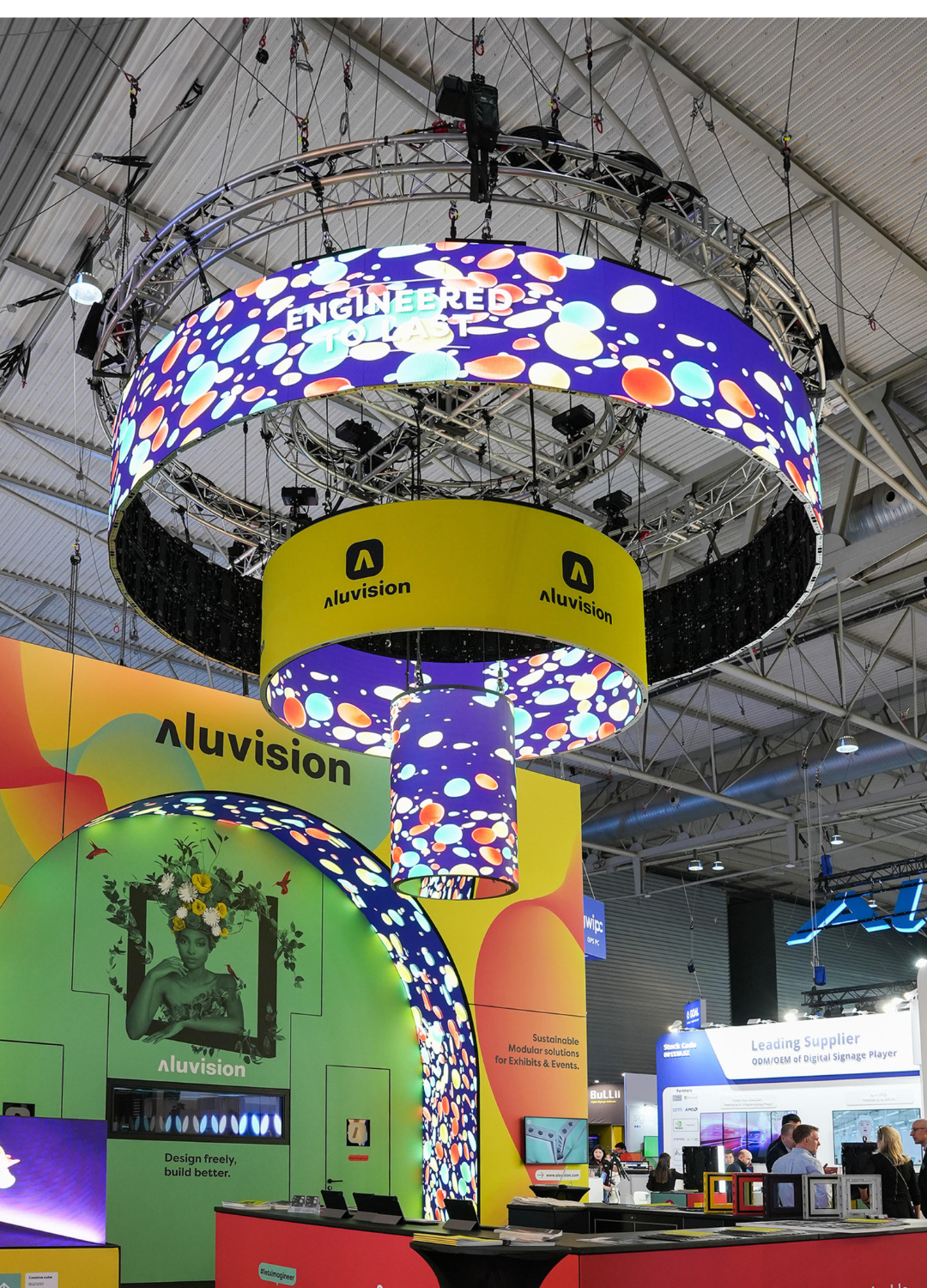 circular hanging led sign for trade shows