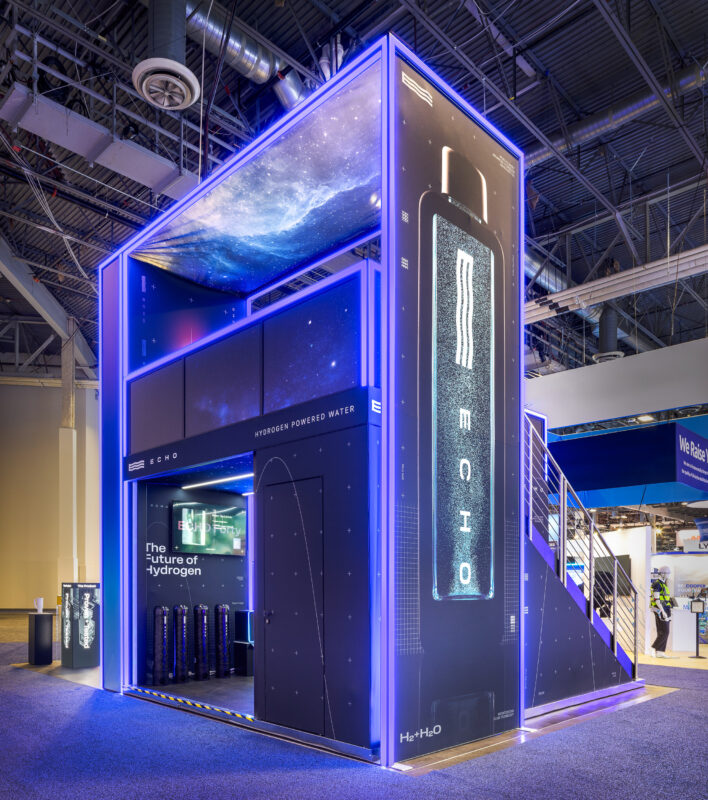 double-deck trade show booth