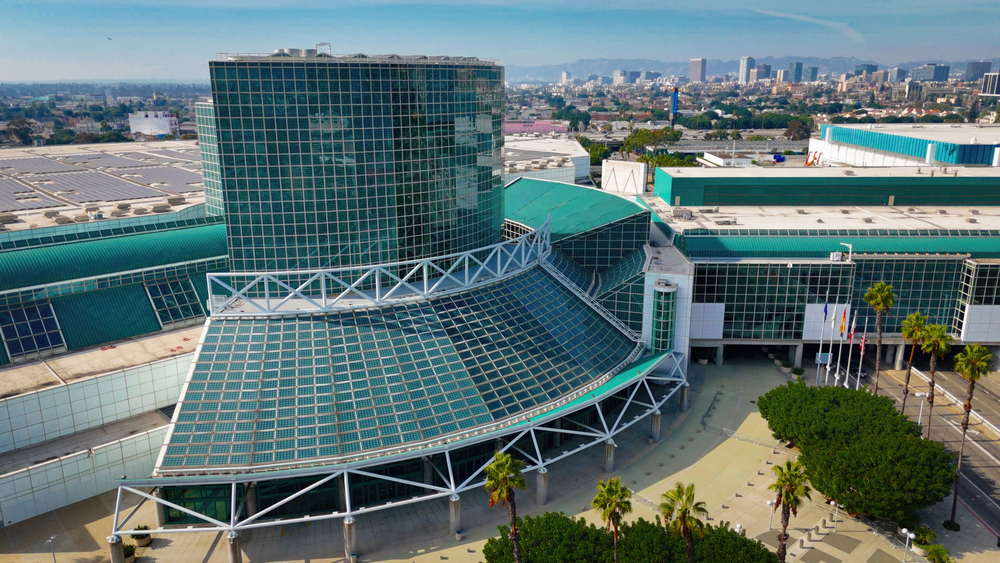aerial view of the los angeles convention center